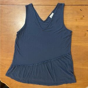 Anthropologie Dolan Left Coast Blue Peplum Tank Top Medium Boho Casual